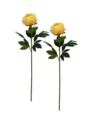 Set de 2 Peonías 75 cm Amarilla