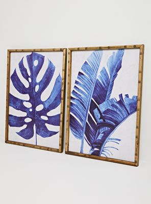 Imagen 2 del producto Set de 2 Cuadros Palm Azul 2