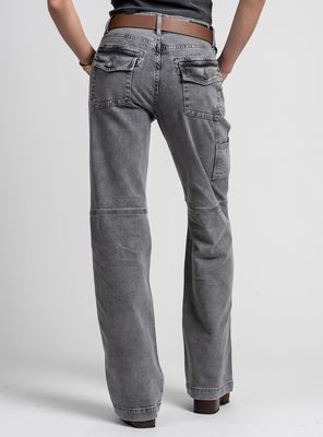 Imagen 2 del producto Jeans Recto Tiro Medio Ame Gris