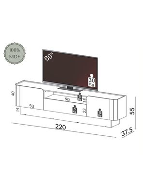 Imagen 2 del producto Mesa para TV 60"" R427 2.2 Off White