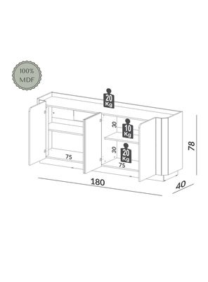 Imagen 2 del producto Buffet 1.8m TB348