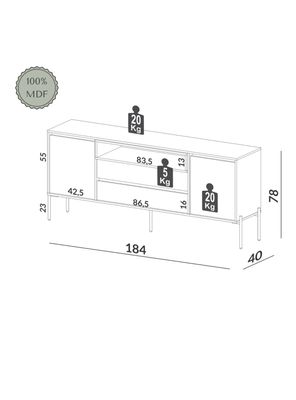 Imagen 2 del producto Buffet 2 Puertas 180 cm
