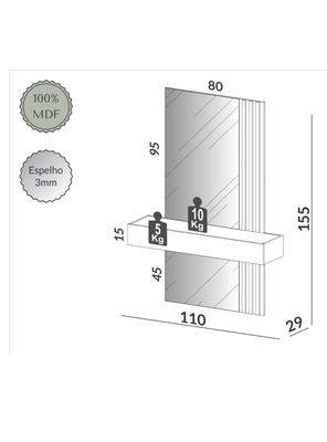 Imagen 2 del producto Arrimo Espejado Ripado TB486E