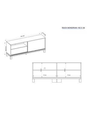 Imagen 2 del producto Mesa para TV 55"" Mondrian 1.5m