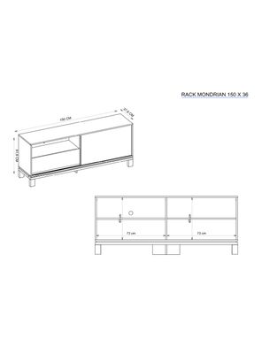 Imagen 2 del producto Panel Rack TV 55"" Mondrian 1.5m