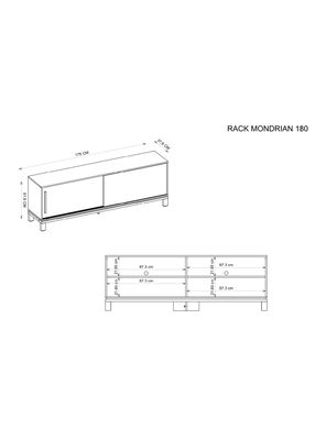 Imagen 2 del producto Panel TV + Rack TV 1.8m Mondrian Blanco