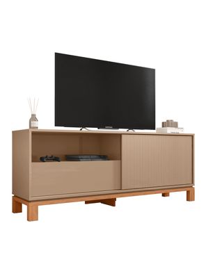 Panel TV + Rack TV 1.3m Vitrina Gris