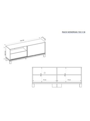 Imagen 2 del producto Panel TV + Rack 1.5m + Vitrina Mondrian