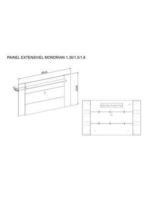 Imagen 2 del producto Panel TV + Rack 1.8m + Vitrina Mondrian