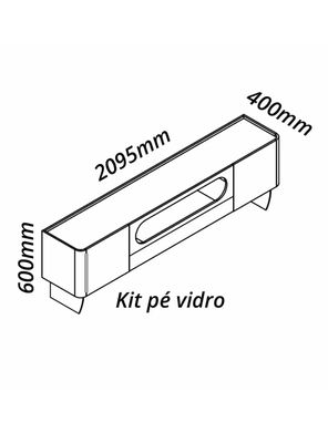 Imagen 2 del producto Rack TV 75"" Nobre 2.1 Pata de Vidrio