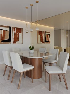 Comedor Kalina 1.6m + 6 Sillas Kalina Soft