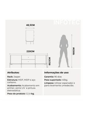 Imagen 2 del producto Rack TV Jasper 2.2 Negro 75''