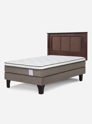 Cama Europea Style 6 1.5 Plazas + Respaldo Rachel