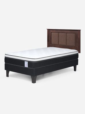 Cama Europea Style 6 1.5 Plazas + Respaldo Rachel