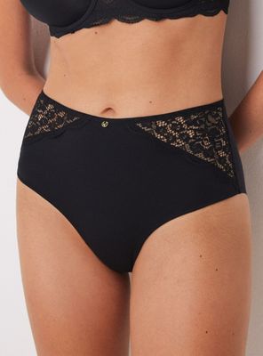 Calzón Alto Microfibra y Encaje Color