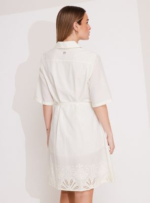 Imagen 2 del producto Vestido Camisero con Bordado en Borde Inferior