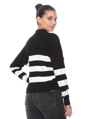 Imagen 2 del producto Sweater Manga Larga Listado Escote V con Franjas