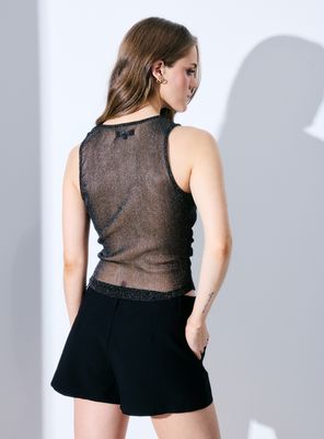 Imagen 2 del producto Polera Malla Fruncido Costado Brillante