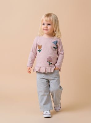 Jeans Corte Ancho con Bolsillos