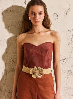 Cinturón Look Raffia Elasticada