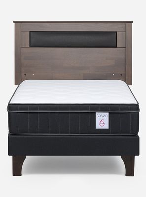 Imagen 2 del producto Cama Europea 1 Plaza New Style 6 Plus + Respaldo Ferrara Gris