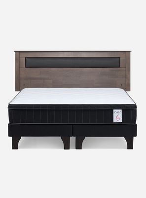 Imagen 2 del producto Cama Europea King New Style 6 Plus + Respaldo Ferrara Gris