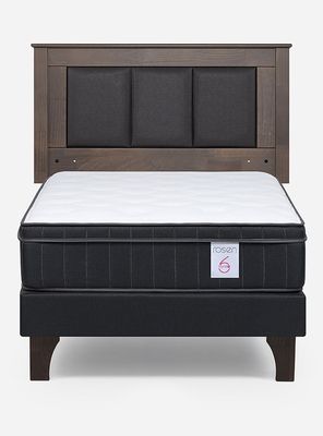 Imagen 2 del producto Cama Europea 1.5 Plazas New Style 6 Plus + Respaldo Rachel Gris