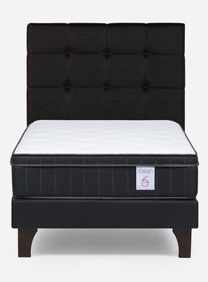 Imagen 2 del producto Cama Europea 1 Plaza New Style 6 Plus + Respaldo Issey Grafito