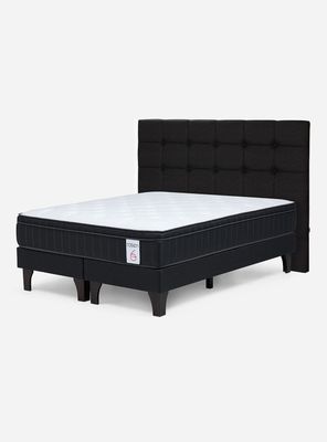Cama Europea King New Style 6 Plus + Respaldo Issey Grafito
