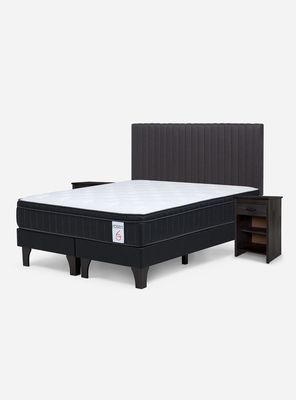Cama Europea 2 Plazas New Style 6 Plus + Set Lucio