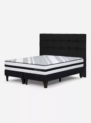 Cama Europea King Driven + Respaldo Issey Grafito