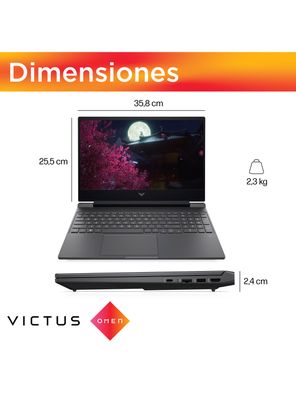 Imagen 2 del producto Notebook Gamer Victus 15-fb2002la AMD Ryzen 5 8GB RAM 512GB SSD NVIDIA RTX 3050 15.6'' FHD 144 Hz