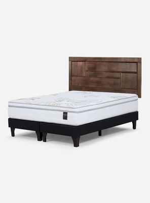 Cama Europea 2 Plazas Art 4 Base dividida + Respaldo Dolce
