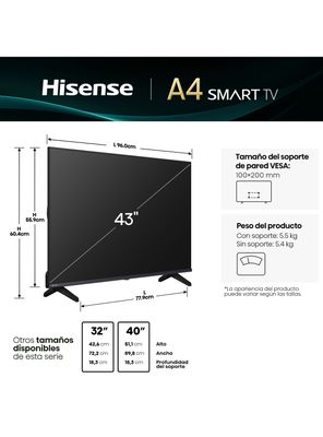 Imagen 2 del producto LED Smart TV 43' FHD 43A4NV