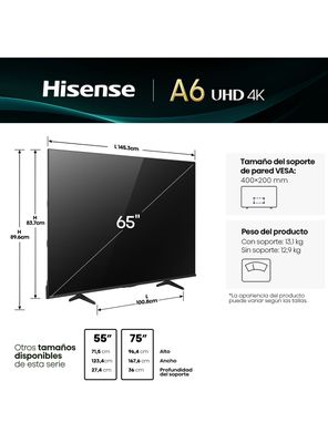 Imagen 2 del producto LED Smart TV 65'' 4K UHD 65A6NV