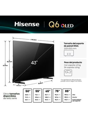 Imagen 2 del producto QLED Smart TV 43'' 4K UHD 43Q6QV