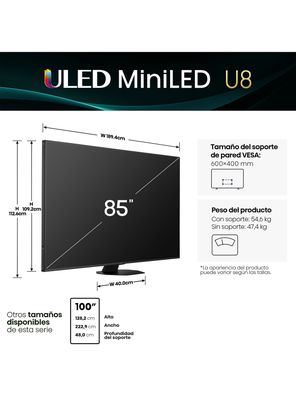 Imagen 2 del producto Mini LED 85' Smart TV 4K UHD 85U8QG