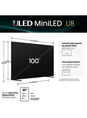 Imagen 2 del producto Mini LED Smart TV 100'' 4K UHD 100U8QG