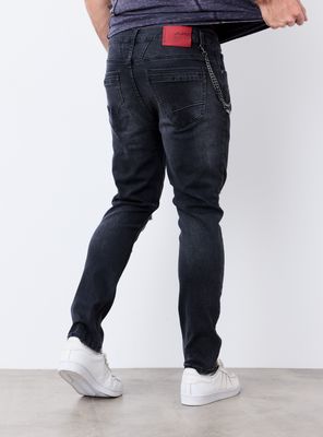 Imagen 2 del producto Jeans Tapered con Roturas y Cadena