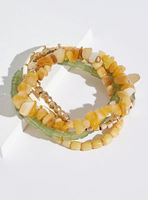 Pulsera Pack Mostacillas y Piedras Elasticadas