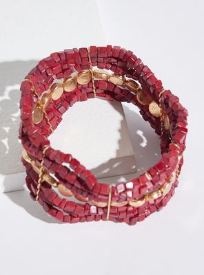 Pulsera 5 Corridas Mostacillas y Piedras