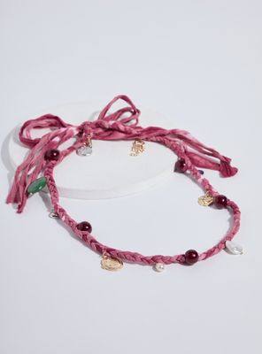 Collar Cinta Trenzada con Charms