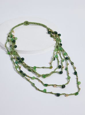 Collar Hebra Trenzada con Mostacillas