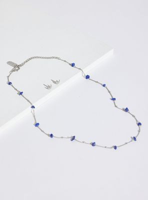 Set Collar y Aros Luna Plata