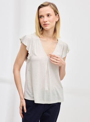 Polera Manga de Vuelo con Pinza Central