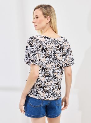 Imagen 2 del producto Polera Manga con Volumen y Detalle de Cinta en Cuello