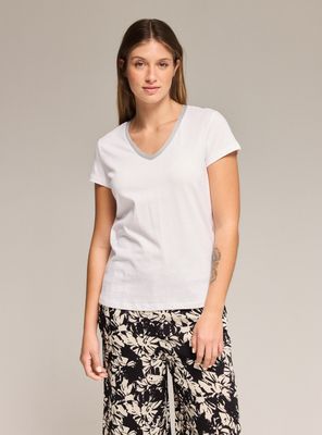 Polera Manga Corta con Cuello V