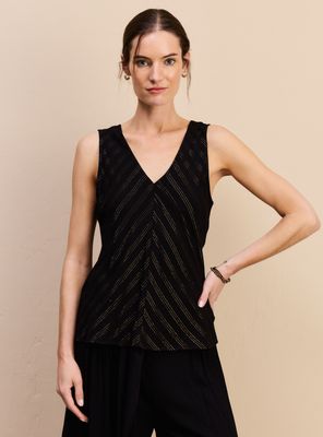 Blusa Full Estampada con Detalle Metalizado