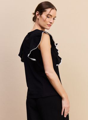 Imagen 2 del producto Polera con Vuelo de Tela Rígida Detalle de Cinta