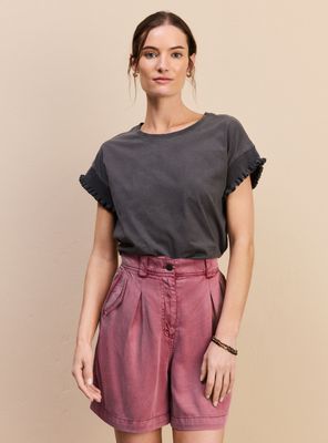 Polera con Proceso de Lavado Vuelo en Manga